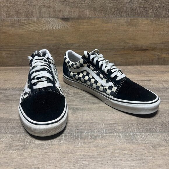 Vans Old Skool Black/White Checkerboard Suede/Canvas Sneakrs Men's Size 13 - Picture 6 of 7